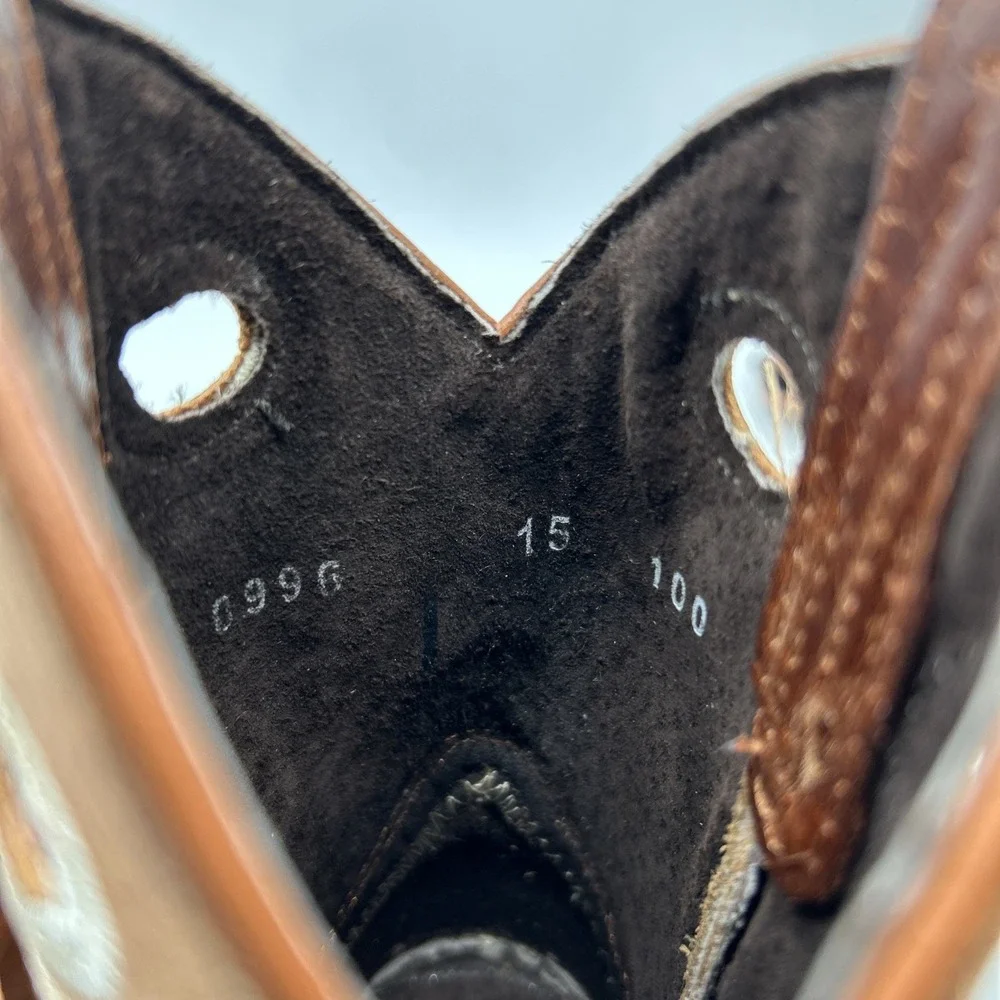 Veretta Boots Kids‎ Size 15 Western Leather Brown Embroidered Cowboy Kidcore